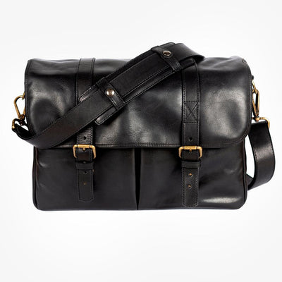 Roma Black Leather Camera Bag