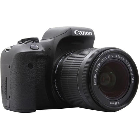 EOS 750D SLR - Black + Canon Zoom Lens EF-S 18-55mm f/3.5-5.6 IS STM f/3.5-5.6 IS STM