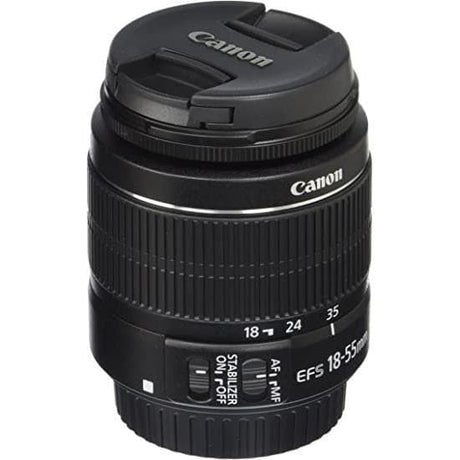 EOS 4000D SLR - Black + Canon Zoom Lens EF-S 18-55mm f/3.5-5.6 IS II f/3.5-5.6 