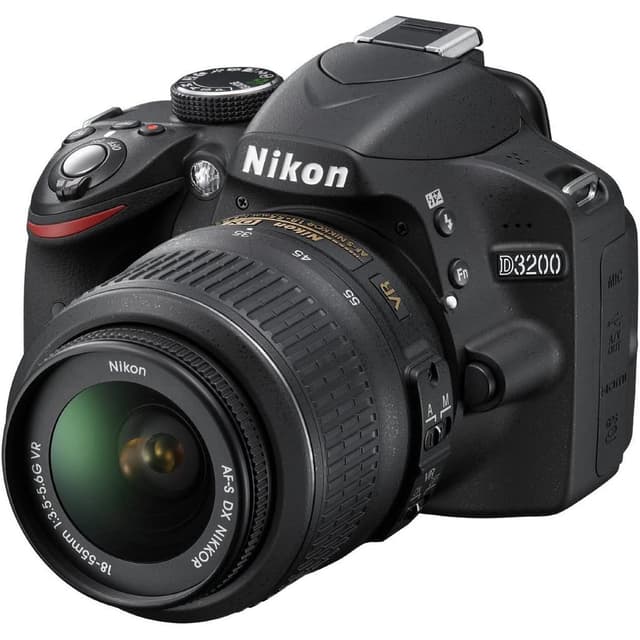 SLR D3200 - Black + Nikon AF-S DX Nikkor 18-55mm f/3.5-5.6G VR II f/3.5-5.6 · imagen principal