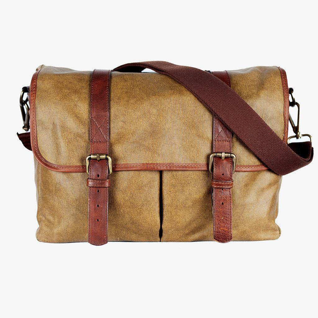 Roma Olive Green Waxed Canvas Camera Bag · main image