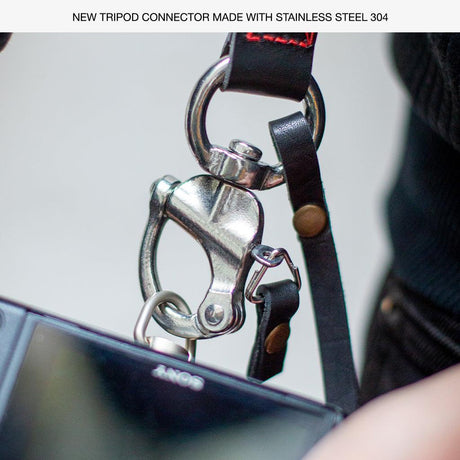 Tokyo #603 - Tanned & Red sling leather camera strap