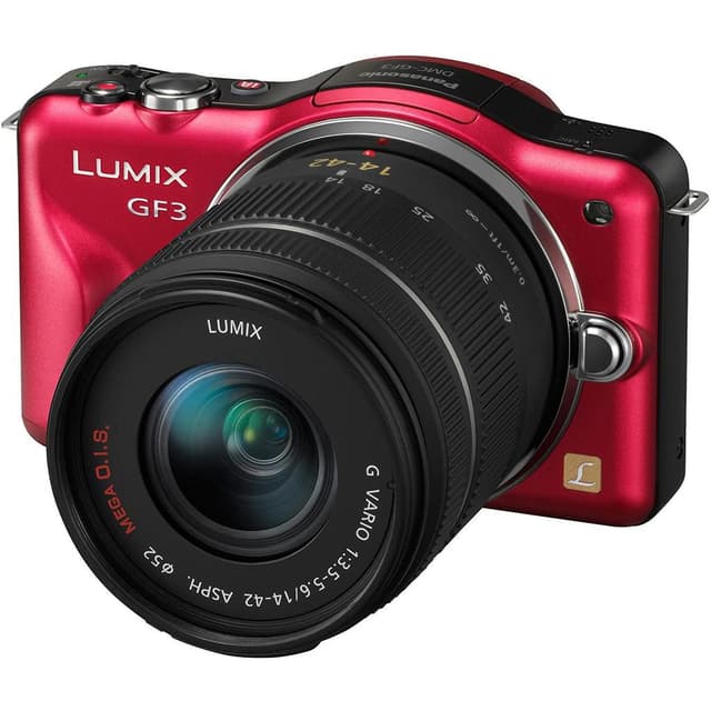 Panasonic DMC-GF3 - Red/Black + Panasonic Lumix G Vario 14-42mm f/3.5-5.6 ASPH f/3.5-5.6 · main image