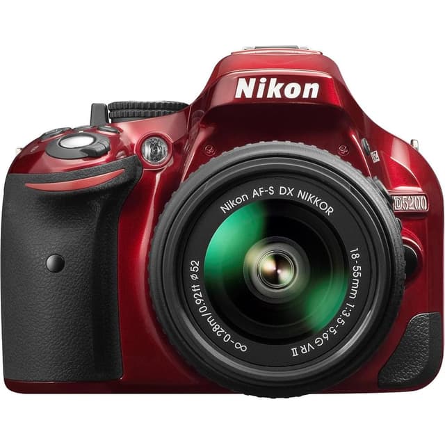 Réflex D5200 - Rojo + Nikon Nikon AF-S DX Nikkor 18-55 mm f/3.5-5.6G IF-ED VR f/3.5-5.6 de segunda mano en Camera Market