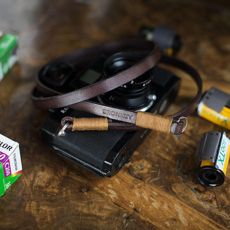 Tokyo #105 - Brown & tanned leather camera strap