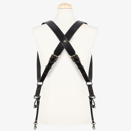 Tokyo #701 - Black & Red dual leather camera strap